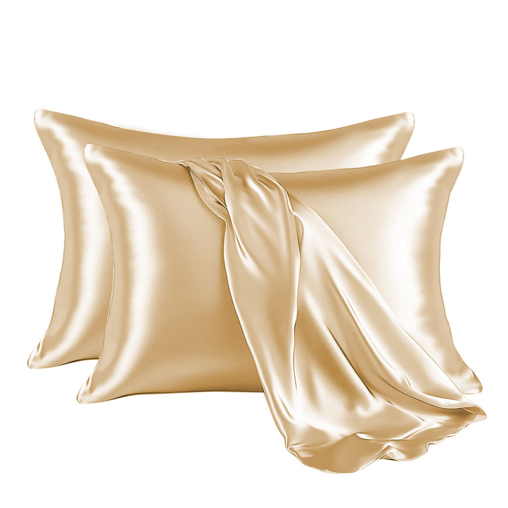 pillowcase, a pair of silk pillowcases, a pair of silk satin double American pillowcases