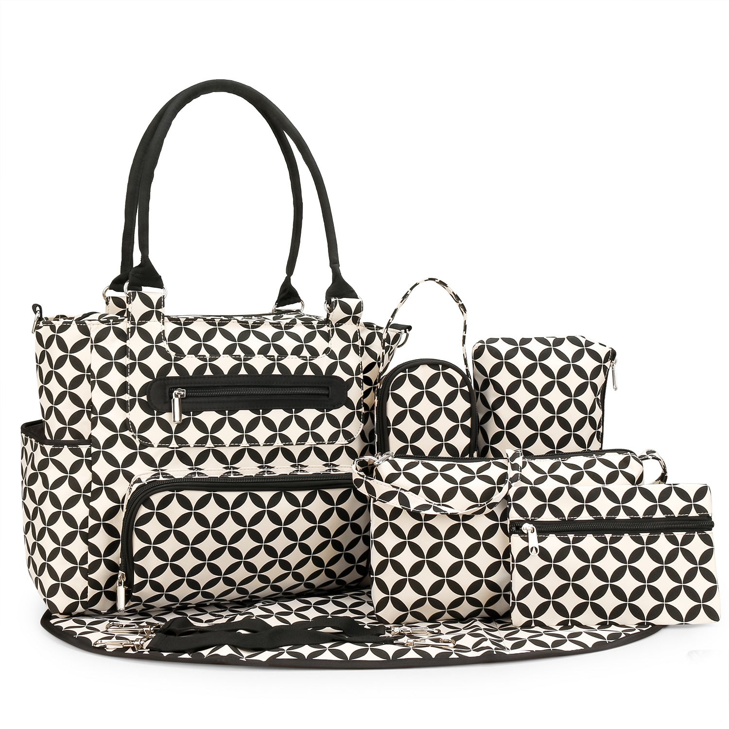 8 Piece Diaper Bag Set with ulated Bottle Pockets