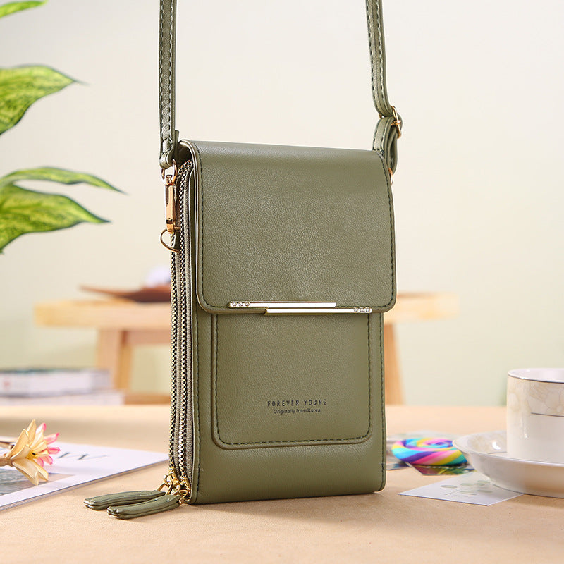 Touchscreen mobile phone bag for women, a all crossbody bag for holding mobile phones, vertical wallet