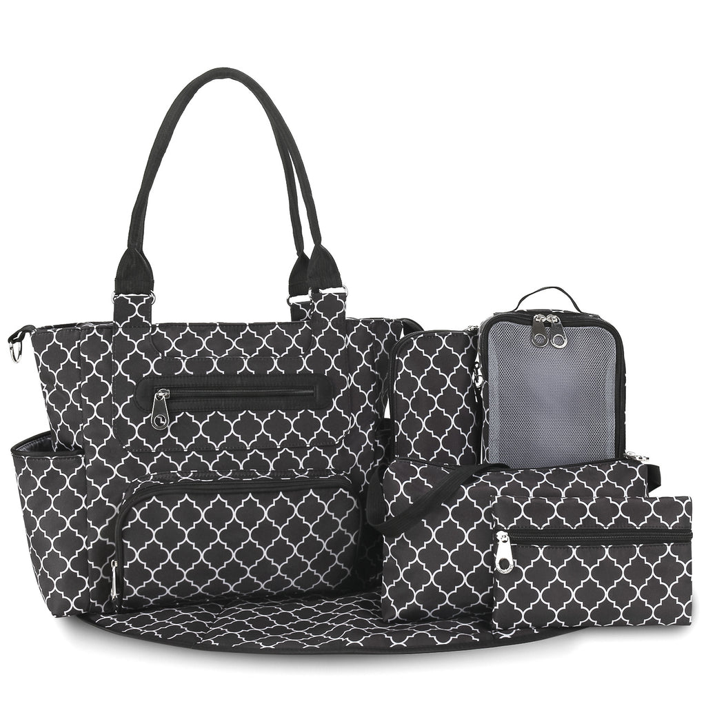 8 Piece Diaper Bag Set with ulated Bottle Pockets