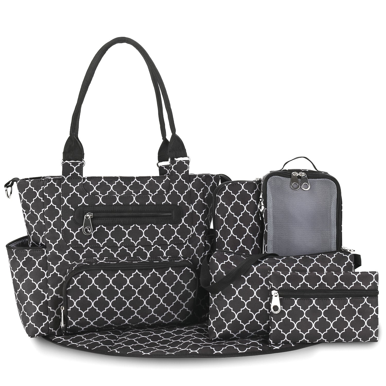 8 Piece Diaper Bag Set with ulated Bottle Pockets