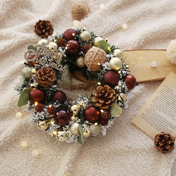 Christmas Wreath Decorations Creative Hanging Ornaments for Christmas Tree, Home Holiday Atmosphere Decoration
