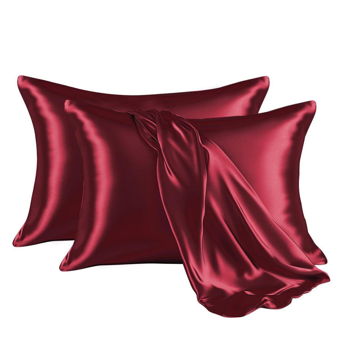 pillowcase, a pair of silk pillowcases, a pair of silk satin double American pillowcases