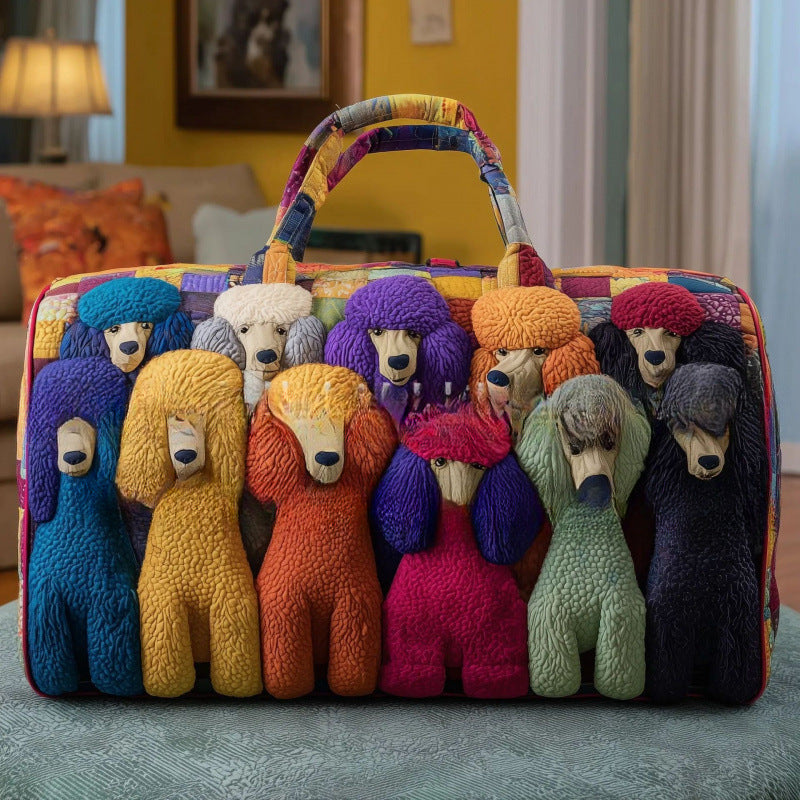 Large-capacity pet travel bags for dogs and cats, digital printed zipper travel bags