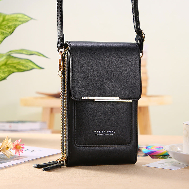 Touchscreen mobile phone bag for women, a all crossbody bag for holding mobile phones, vertical wallet