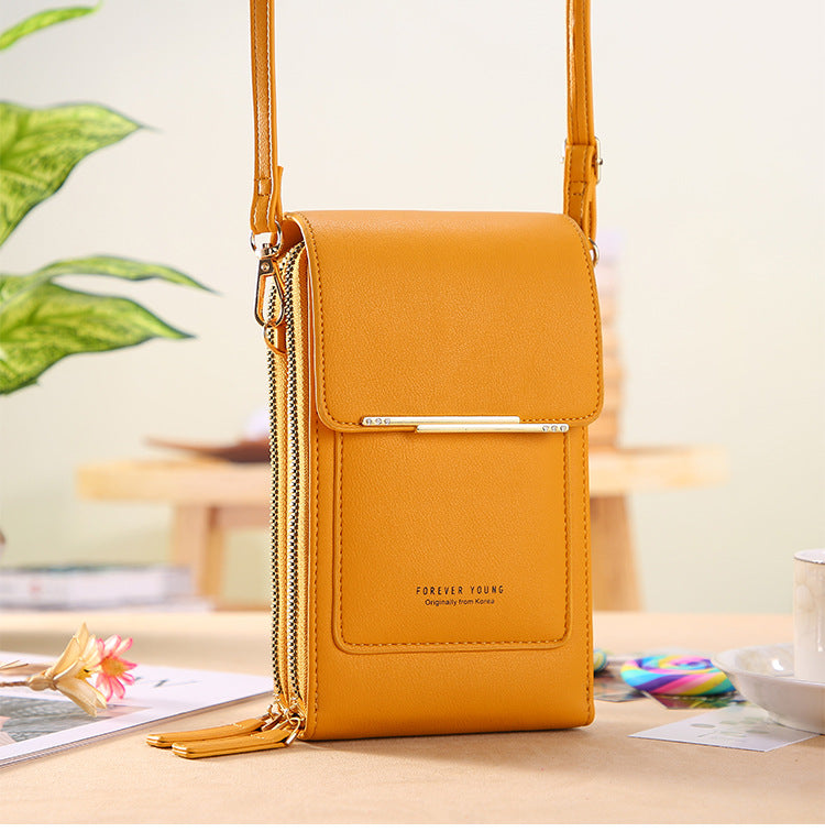 Touchscreen mobile phone bag for women, a all crossbody bag for holding mobile phones, vertical wallet