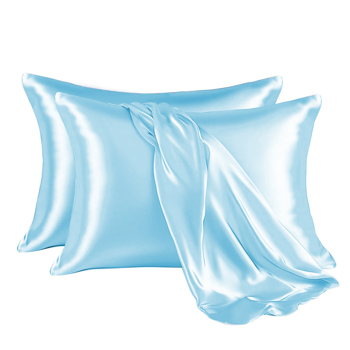 pillowcase, a pair of silk pillowcases, a pair of silk satin double American pillowcases