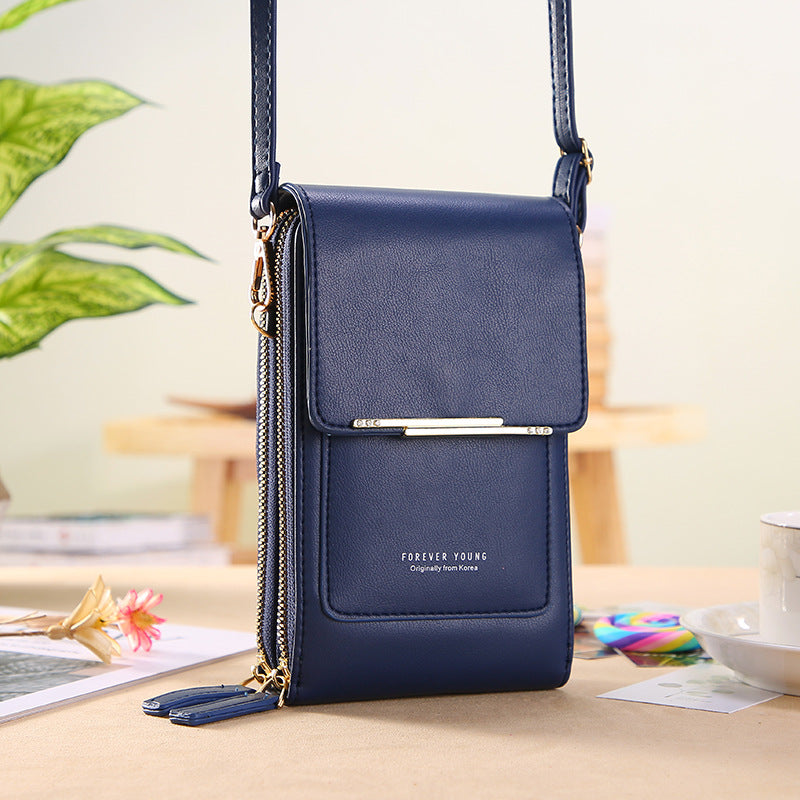 Touchscreen mobile phone bag for women, a all crossbody bag for holding mobile phones, vertical wallet