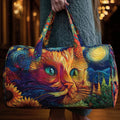 Large-capacity pet travel bags for dogs and cats, digital printed zipper travel bags