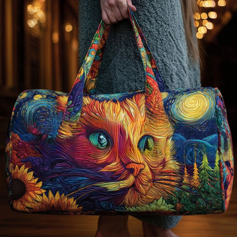 Large-capacity pet travel bags for dogs and cats, digital printed zipper travel bags
