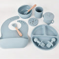 Baby silicone dinner plates, food-grade silicone infant and toddler complementary food feeding tableware set of ten pieces