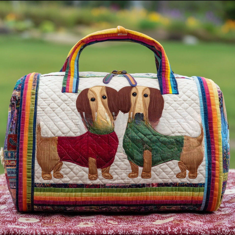 Large-capacity pet travel bags for dogs and cats, digital printed zipper travel bags