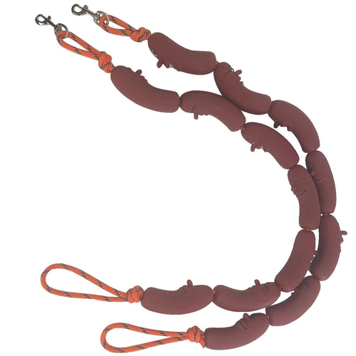 A dog leash, a string of big sausages, a funny all and medium-sized dog leash, a pet dog leash