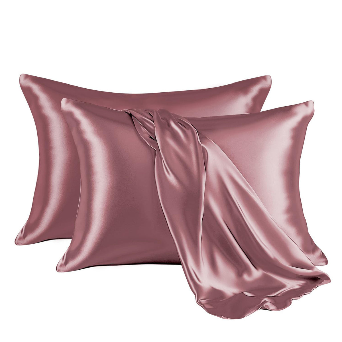 pillowcase, a pair of silk pillowcases, a pair of silk satin double American pillowcases