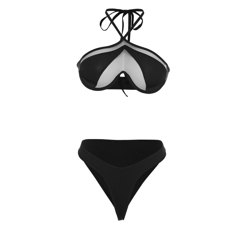 Europe and the United States wind  summer new women's fashion color mesh small vest sexy bag buttock briefs suit women