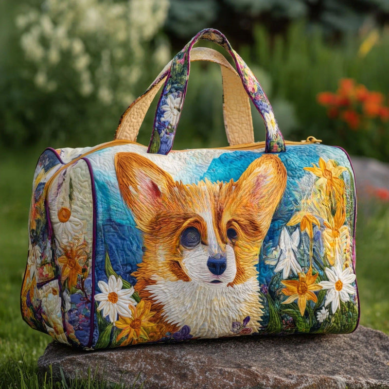 Large-capacity pet travel bags for dogs and cats, digital printed zipper travel bags