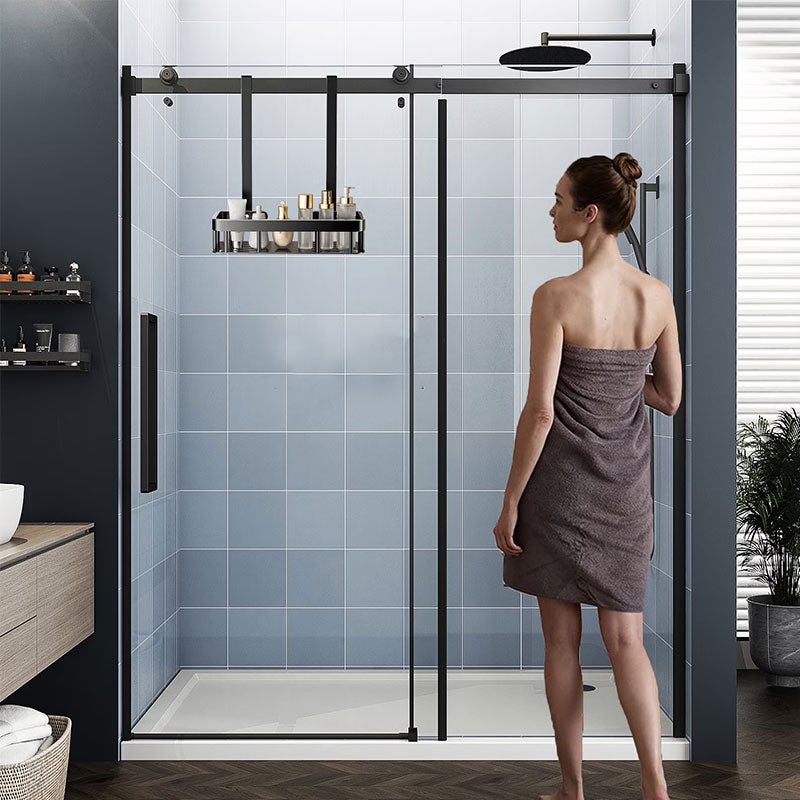 Hanging 2-Tier No-Drill Glass Door Bathroom Organize