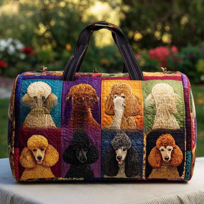 Large-capacity pet travel bags for dogs and cats, digital printed zipper travel bags