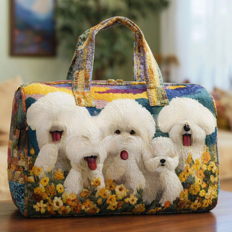Large-capacity pet travel bags for dogs and cats, digital printed zipper travel bags