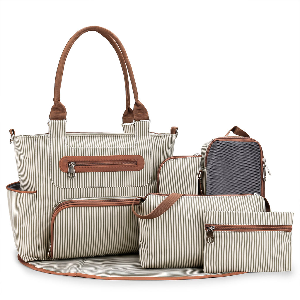 8 Piece Diaper Bag Set with ulated Bottle Pockets