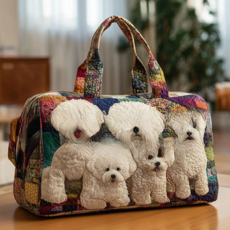 Large-capacity pet travel bags for dogs and cats, digital printed zipper travel bags